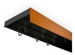 Gardinenschiene SN DECO GROUP "Vorhangschiene SH (1) mit Blende 5 cm" Gr. 13, schwarz (schwarz, kirschholzfarben), L:580cm T:8,95cm, Kunststoff, Gardinenstangen, Gardinenschiene