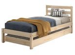Massivholzbett VIPACK "Pino, universell einsetzbar, gradliniges Design, Made in Europe", beige (kiefer natur, kiefer natur, kiefer natur), B:97,6cm H:84,4cm L:211cm, Betten, Massivholzbett, inkl. Rolllattenrost, Kiefer massiv, in Natur oder Weiß lackiert