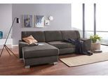 Ecksofa DOMO COLLECTION "Anzio L-Form, whlw. Bettfunktion, Federkern, hochwertig, Breite 271 cm", grau (dunkelgrau), B:271cm H:85cm T:160cm, Sofas, Ecksofa, Mit Bettfunktion, Recamiere links, Luxus-Microfaser, dunkelgrau