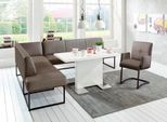 Eckbank EXXPO - SOFA FASHION "Affogato, hoher Sitzkomfort, bequem", grau (delfin), B:197cm H:82cm T:265cm, Struktur: Webvelour 100% Polyester, Sitzbänke, Eckbank, Frei im Raum stellbar
