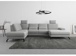 Wohnlandschaft SIT & MORE "Cinturo U-Form", grau, B:345cm H:88cm T:226cm, Sofas, Wohnlandschaft, inklusive Sitztiefenverstellung und Federkern, Sitzhöhe 45 cm