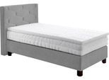 Boxspringbett, grau, B:135cm L:210cm, Bezug: 100% Polyester, WESTFALIA SCHLAFKOMFORT, Komplettbetten, Boxspringbett, wahlweise mit Topper