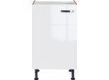 Spülenschrank KOCHSTATION "KS-Cara", weiß (weiß glanz, weiß), B:50cm H:87cm T:58,4cm, Schränke, Spülenschrank, Breite 50 cm