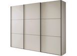 Schwebetürenschrank WIEMANN "Phoenix, Made in Germany, modernes Design, Highlight, Blickfang", beige (champagner, dekor), B:223cm H:217cm T:67cm, Schränke, Schwebetürenschrank, maximaler Staurraum, inkl.Einlegeböden, Wäscheböden u. Dämpfer