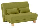 Schlafsofa HOME AFFAIRE "Gina", grün, B:120cm H:86cm T:95cm, Chenille (100% Polyester), Sofas, Schlafsofa, vom Sofa zum Bett mit einem Handgriff, in 4 Breiten, Nierenkissen