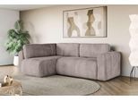 Ecksofa OTTO HOME "Zacharia wahlweise Schlafsofa mit Bettkasten, B/T/H 250/166/86 cm", grau (taupe), B:250cm H:86cm T:166cm, 100% Polyester, Sofas, Ecksofa, L-Form mit Wellenunterfederung, Ottomane rechts oder links bestellbar