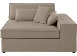 Sofaelement OTTO HOME "Enid", grau (taupe), B:128cm H:75cm, Baumwollmix (60% Baumwolle/40% Leinen);Struktur fein (100% Polyester);Samtoptik (100% Polyester);Samtvelours (100% Polyester);Struktur (100% Polyester);Struktur recycelt (100% recyceltes Polyester), Polsterelemente, Sofaelement, als Teil eines Modulsofas, fester Sitzkomfort