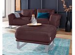 Hocker W.SCHILLIG "montanaa", braun (mocca z69), B:71cm H:42cm T:71cm, Hocker, Hocker, mit Metallkufen in Silber matt, Breite 71 cm
