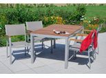 Garten-Essgruppe MERXX "Naxos", beige (natur), Obermaterial: 100% Polyester, Sitzmöbel-Sets, Garten-Essgruppe