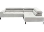 Ecksofa HOME AFFAIRE "Claya, L-Form, incl. Kopfteilverstellung, Breite 276 cm", silber, B:276cm H:71cm T:219cm, 95% Polyester, 5% Nylon, Sofas, Ecksofa, wahlweise elektrischer Sitzvorzug