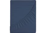 Spannbettlaken CASATEX "Jersey-Elasthan", blau (dunkelblau), 1 Stk., Jersey, 180-200x200-220 25cm, Jersey, Obermaterial: 96% Baumwolle, 4% Elasthan, Bettlaken, Spannbettlaken, mit Elasthan