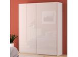 Schwebetürenschrank FORTE "Fittio, Made in Europe, 2 Schiebetüren, modernes Design", weiß (weiß, weiß glanz), B:200,1cm H:235cm T:61,2cm, Holzwerkstoff, Schränke, Schwebetürenschrank, Höhe 2,35 mtr, stehende Montage