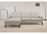 Ecksofa HOME AFFAIRE, weiß (pearl), B:244cm H:86cm T:164cm, 100% Leder, Sofas, Ecksofa, inkl. saugroboterfreundliche Höhe & schmale Armlehnen
