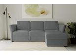 Ecksofa HOME AFFAIRE "Lavars, L-Form, Schlafsofa", grau, B:242cm H:90cm T:155cm, 53% strukturiertes Polyester, 47% Polyester, Sofas, Ecksofa, mit Bettfunktion und Stauraum, in zwei verschiedenen Bezugsqualitäten