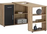 Eckschreibtisch VOGL MÖBELFABRIK "Ecki", schwarz (eiche, schwarz, eiche, eiche), B:137cm H:72cm T:137cm, Tische, Eckschreibtisch, variabel aufstellbarer Ecksschreibtisch