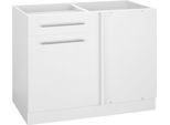 Eckunterschrank WIHO KÜCHEN "Unna", weiß (front und korpus: weiß), B:100cm H:82cm T:57cm, Schränke, Eckunterschrank, 100 cm breit, Planungsmaß 110 cm, ohne Arbeitsplatte
