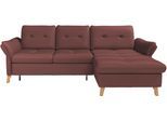 Ecksofa SIT & MORE "Göteborg", rot (merlot), B:268cm H:90cm T:176cm, Sofas, Ecksofa, Sitztiefenverstellung und Federkern, wahlweise mit Bettfunktion
