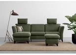 Ecksofa HOME AFFAIRE "Trelleborg L-Form", grün (olive), B:249cm H:86cm T:162cm, 95% Polyester, 5% Polyamid, Sofas, Ecksofa, wahlweise mit Bettfunktion und Bettkasten, inkl. Federkern-Polsterung