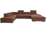 Wohnlandschaft SIT & MORE "Alcatraz U-Form", braun (schoko), B:350cm H:94cm T:226cm, Struktur fein (97% Polyester, 3% Polyamid);Luxus-Microfaser ALTARA NUBUCK (95% Polyester, 5% Baumwolle);Struktur (100% Polyester), Sofas, Wohnlandschaft, wahlweise mit Bettfunktion