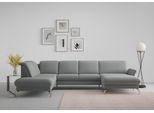 Wohnlandschaft SIT & MORE "Fashion U-Form", grau, B:338cm H:84cm T:207cm, Sofas, Wohnlandschaft, wahlweise mit Kopfteilverstellung, Vorziehsitz, motorisch, Nickelfüße