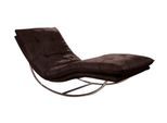 Relaxliege W.SCHILLIG "daily dreams", braun (mocca z69), B:75cm H:85cm T:169cm, Longlife Xtra-Leder Z69: Das feinnarbige, gedeckte Softleder Z69 besticht durch seine außergewöhnliche Weichheit im trendigen »Vintage-Look«, Hautstärke 0, 9 - 1, 1 mm, Sofas, Relaxliege, in Waffelkissen-Optik, Schaukelgestell Chrom glänzend, in 2 Breiten