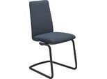 Polsterstuhl STRESSLESS "Laurel", blau (blau dinamica, schwarz matt), B:53cm H:92cm T:59cm, Microfaser DINAMICA (88% Polyester, 12% Polyurethan), Stühle, Polsterstuhl, Low Back, Größe M, mit Beinen aus Stahl in Schwarz matt