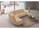 Ecksofa EGOITALIANO "Puffy, extravagant & edel, Retro Designsofa, hoher Sitzkomfort, L-Form", beige (champagner), B:330cm H:88cm T:205cm, Leder »BULL« (echtes Rindsleder). Geschliffenes, pigmentiertes und behandeltes Rindsleder mit einer Dicke von 1, 3-1, 5 mm. Dieses Leder zeigt eine ziemlich weiche Hand mit einem halb undurchsichtigen Aussehen. Es handelt sich um ein geschütztes Leder. Eine leic