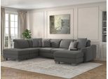 Wohnlandschaft SIT & MORE "Dundee U-Form", grau, B:338cm H:86cm T:219cm, Sofas, Wohnlandschaft, mit Federkern und Edelstahlfüßen, wahlweise mit Kopfteilverstellung