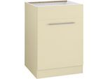 Spülenschrank WIHO KÜCHEN "Unna", beige (front und korpus: magnolia), B:60cm H:82cm T:57cm, Schränke, Spülenschrank, 60 cm breit, ohne Arbeitsplatte
