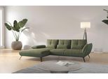 Ecksofa OTTO HOME "Mikado L-Form", grün (olive), B:276cm H:88cm T:183cm, 100% Polyester, Sofas, Ecksofa, inkl. Sitztiefenverstellung und Armteilverstellung