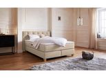 Boxspringbett HOME AFFAIRE "Harmones", beige, B:163cm L:210cm, Struktur (100% Polyester), Komplettbetten, Boxspringbett, in 3 Breiten, Härtegrad auch im Mix mit je 1 Matratze in H2 und H3