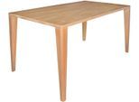 Esstisch SIT, beige (natur, natur, natur), B:160cm H:78cm T:90cm, Sungkaiholz massiv, Tische, Esstisch, mit sichtbarer Maserung