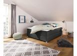 Boxbett HOME AFFAIRE "Alexis", grau (anthrazit), B:160cm L:220cm, Struktur fein (100% Polyester), Komplettbetten, Boxbett, ohne Kopfteil - ideal für Räume mit Dachschrägen; in 4 Breiten