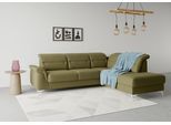 Ecksofa SIT & MORE "Sinatra L-Form", grün (olive), B:251cm H:85cm T:220cm, 98% Polyester, 2% Polyamid, Sofas, Ecksofa, mit Ottomane, optional mit Kopfteilverstellung und Armteilfunktion