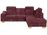 Ecksofa HOME AFFAIRE "Dundee L-Form", rot (bordeaux), B:263cm H:86cm T:219cm, Luxus-Microfaser Florence (100% Polyester), Sofas, Ecksofa, wahlweise mit Kopfteilverstellung und zusätzlich mit Bettfunktion