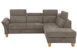 Ecksofa HOME AFFAIRE "Conville L-Form", braun (savannah), B:247cm H:84cm T:217cm, 100% Polyester, Sofas, Ecksofa, Federkern, wahlweise mit Bettfunktion und Bettkasten bzw. Stauraum