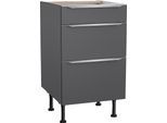Unterschrank KOCHSTATION "KS-Aken", grau (anthrazit), B:50cm H:87cm T:58,4cm, Schränke, Unterschrank
