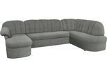Wohnlandschaft DOMO COLLECTION "Pegnitz, zeitlos&modern, elegante Rückensteppung, Breite 292cm, U-Form", grau, B:292cm H:82cm T:180cm, 100% Polyester, Sofas, Wohnlandschaft, wahlweise mit Bettfunktion