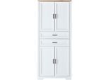 Aktenschrank INNOSTYLE, weiß (pinie hell, absetzung artisan eiche), B:86cm H:204cm T:38cm, ABS-Kunststoff, Dekorfolie, FSC-zertifizierter Holzwerkstoff, Hartfaserplatte, Kunststoff, Schränke, Aktenschrank