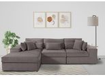 Ecksofa OTTO HOME "Florid L-Form", grau (taupe), B:280cm H:75cm T:162cm, Baumwollmix (60% Baumwolle/40% Leinen);Struktur fein (100% Polyester);Samtoptik (100% Polyester);Samtvelours (100% Polyester);Struktur (100% Polyester);Struktur recycelt (100% recyceltes Polyester), Sofas, Ecksofa, 3 Teile, bestehend aus Modulen, viele Bezugsqualitäten, auch in Cord