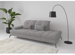 Recamiere SIT & MORE "Amica, inkl. Sitztiefenverstellung und Armteilverstellung", grau (hellgrau), B:231cm H:90cm T:122cm, 100% Polyester, Sofas, Recamiere, wahlweise mit Kopfteilverstellung und Stauraum