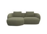 Wohnlandschaft FLEXLUX "Torino, rund, L-Form, Sofa-Ecke mit Recamiere, Longchair-Sofa", grün (moss), B:217cm H:85cm T:146cm, 100% Polyester, Sofas, Wohnlandschaft, Modernes, organisches Sofa-Design, Kaltschaum, Wellenunterfederung