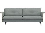 3-Sitzer FLEXLUX "Glow Designsofa, bequem und komfortabel durch hochwertigen Sitzaufbau", blau (sky blau), B:224cm H:81cm T:91cm, 62% Polyester/17%Baumwolle/14%Viscose/7%Leinen, Sofas, 3-Sitzer, Skandinavisches Design, hochwertige Verarbeitung, Armlehne walnuss
