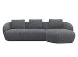 Wohnlandschaft FLEXLUX "Torino, rund, L-Form, Sofa-Ecke mit Recamiere, Longchair-Sofa", grau (forrest grau), B:276cm H:85cm T:146cm, Sofas, Wohnlandschaft, Modernes, organisches Sofa-Design, Kaltschaum, Wellenunterfederung