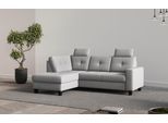 Ecksofa HOME AFFAIRE "Varese", grau (hellgrau), B:226cm H:91cm T:170cm, 95%Polyester 5%Polyamid, Sofas, Ecksofa, wahlweise mit Bettfunktion und Bettkasten