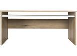 Schreibtisch VOGL MÖBELFABRIK "Barrie mit 2-farbigem Tastaturauszug", braun (evo eiche), B:160cm H:73cm T:80cm, Tische, Schreibtisch, in 2 Breiten, 2,5 cm Tischplattenstärke, Made in Germany