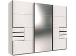 Schwebetürenschrank WIMEX "Saigon", schwarz (weiß, schwarz), B:270cm H:208cm T:64cm, Holzwerkstoff, Schränke, Schwebetürenschrank, mit Spiegeltür, 3 Türen, 270cm breit