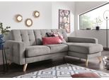 Ecksofa EXXPO - SOFA FASHION "Nappa, kompakt und komfortabel, bequem, zeitloses Design, L-Form", silber, B:222cm H:87cm T:156cm, Samtvelours (100% Polyester);Webvelours (100% Polyester), Sofas, Ecksofa, tolle Detailverarbeitung, inkl. Bettfunktion und Bettkasten