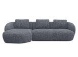 Wohnlandschaft FLEXLUX "Torino, rund, L-Form, Sofa-Ecke mit Recamiere, Longchair-Sofa", grau (granite grau), B:276cm H:85cm T:146cm, Sofas, Wohnlandschaft, Modernes, organisches Sofa-Design, Kaltschaum, Wellenunterfederung