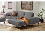 Ecksofa W.SCHILLIG "run, Designsofa mit tollem Sitzkomfort, bequem, L-Form", grau (grau w82), B:319cm H:88cm T:178cm, Longlife Xtra-Leder Z73: Naturwalkleder der Luxusklasse aus den erlesensten Rohhäuten. Hautstärke 1, 1 – 1, 3 mm;ROHLEDER Jacquard-Flachgewebe Q2 W60 (63% Polyester, 37% Polyacryl);ROHLEDER Chenille-Flachgewebe Q2 W77 (68% Polyacryl, 32% Polyester);Stoff S37 (100% Polyester), Sofas
